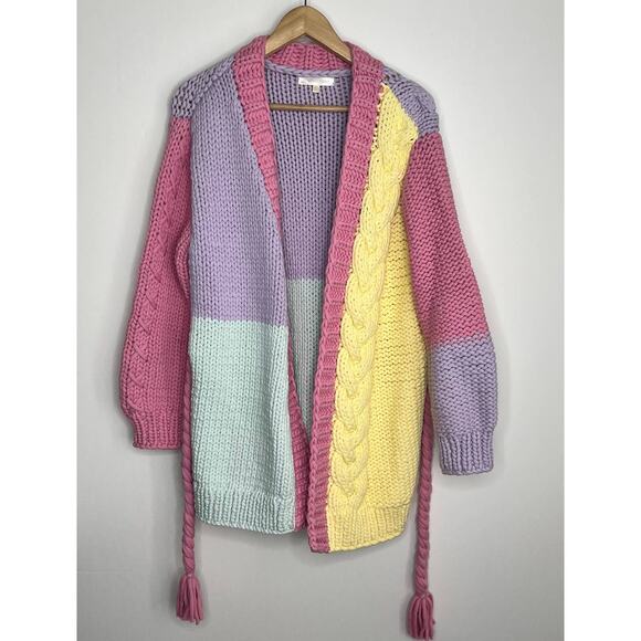 LoveShackFancy Horatio Oversized Cardigan Sweater Tassel Long Womens XS Rare - Picture 14 of 16